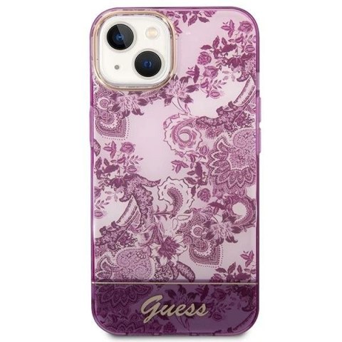 Etui Guess Porcelain Collection na iPhone 14 Plus - fuksjowe