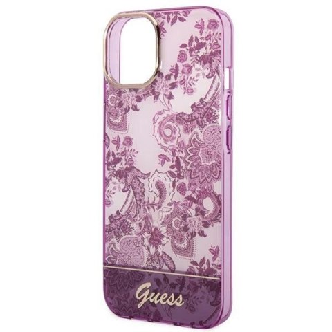 Etui Guess Porcelain Collection na iPhone 14 Plus - fuksjowe
