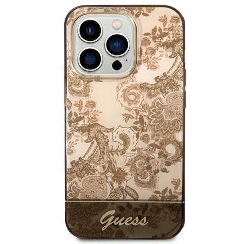Etui Guess Porcelain Collection na iPhone 14 Pro Max - beżowe