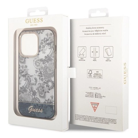 Etui Guess Porcelain Collection na iPhone 14 Pro Max - szare