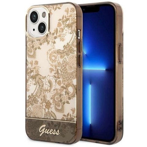 Etui Guess Porcelain Collection na iPhone 14 - beżowe