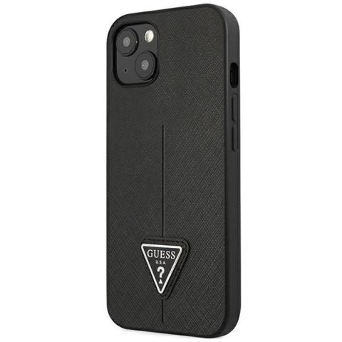 Etui Guess Saffiano Triangle Logo na iPhone 14 Plus - czarne