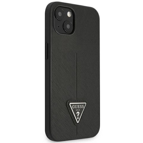 Etui Guess Saffiano Triangle Logo na iPhone 14 Plus - czarne
