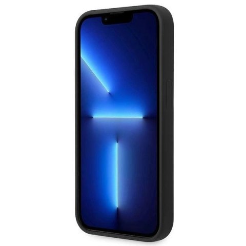 Etui Guess Silicone Logo Plate MagSafe na iPhone 14 Pro Max - czarne