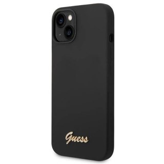 Etui Guess Silicone Vintage Gold Logo na iPhone 14 - czarne