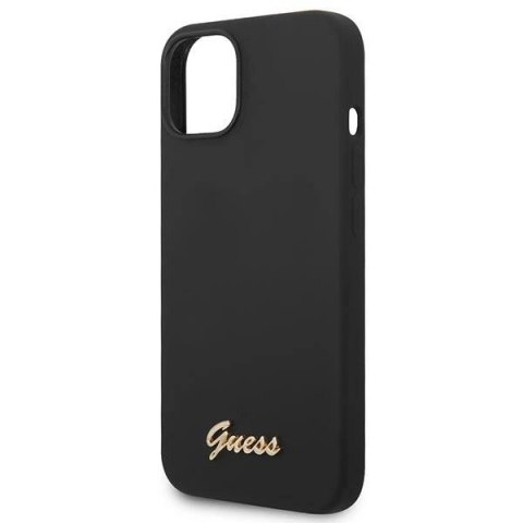 Etui Guess Silicone Vintage Gold Logo na iPhone 14 - czarne