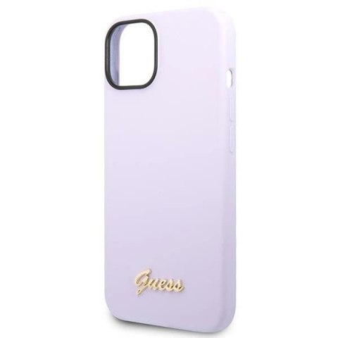 Etui Guess Silicone Vintage Gold Logo na iPhone 14 - fioletowe