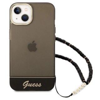Etui Guess Translucent Pearl Strap na iPhone 14 Plus - czarne