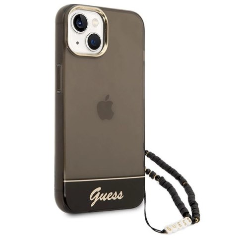 Etui Guess Translucent Pearl Strap na iPhone 14 Plus - czarne