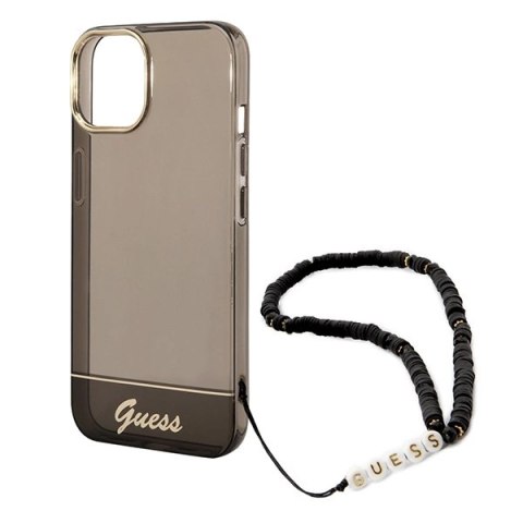 Etui Guess Translucent Pearl Strap na iPhone 14 Plus - czarne