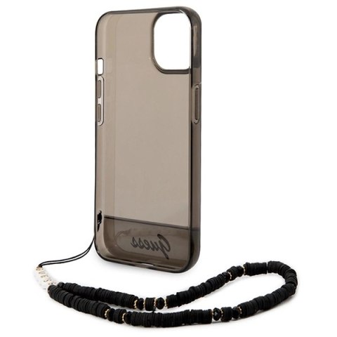 Etui Guess Translucent Pearl Strap na iPhone 14 Plus - czarne