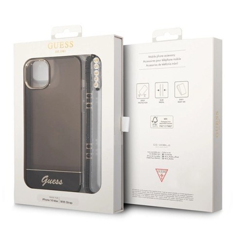 Etui Guess Translucent Pearl Strap na iPhone 14 Plus - czarne