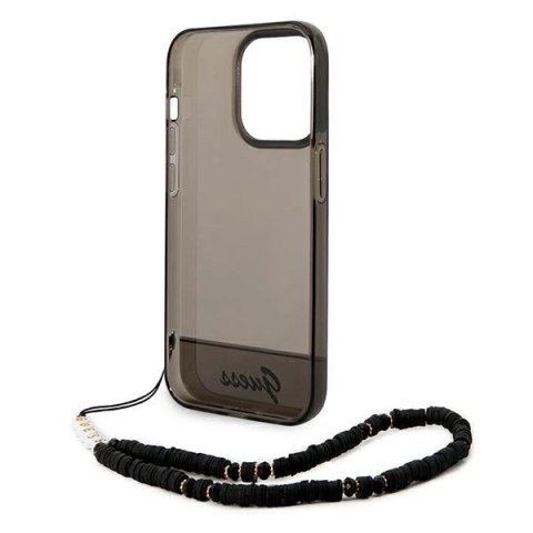 Etui Guess Translucent Pearl Strap na iPhone 14 Pro Max - czarne
