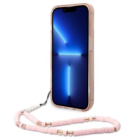 Etui Guess Translucent Pearl Strap na iPhone 14 Pro Max - różowe