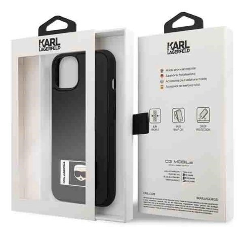 Etui Karl Lagerfeld Ikonik Patch na iPhone 13 - czarne Etui Karl Lagerfeld Ikonik Patch na iPhone 13 - czarne