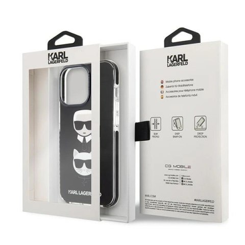 Etui Karl Lagerfeld Karl&Choupette Head na iPhone 13 Pro / iPhone 13 - czarne Etui Karl Lagerfeld Karl&Choupette Head na iPhone 13 Pro / iPhone 13 - czarne