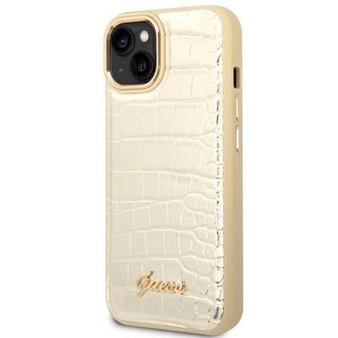 Guess GUHCP14SHGCRHD iPhone 14 6,1" złoty/gold hardcase Croco Collection