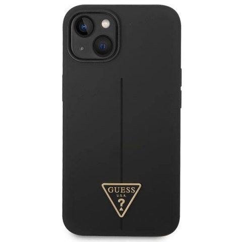 Guess GUHCP14SSLTGK iPhone 14 6,1" czarny/black hardcase Silicone Triangle