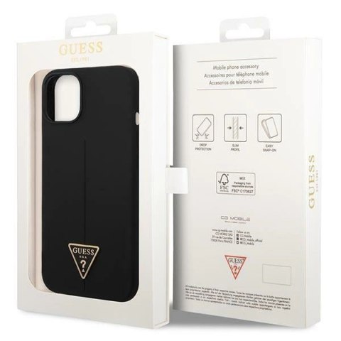 Guess GUHCP14SSLTGK iPhone 14 6,1" czarny/black hardcase Silicone Triangle