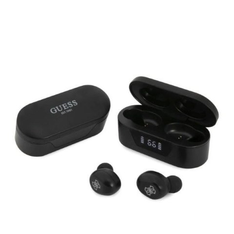 Słuchawki Bluetooth Guess TWS + stacja dokująca - czarne