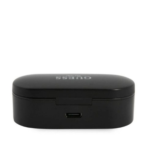 Słuchawki Bluetooth Guess TWS + stacja dokująca - czarne