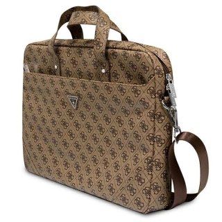 Torba Guess Saffiano 4G Triangle Logo na laptopa 16'' - brązowa