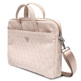 Torba Guess Saffiano 4G Triangle Logo na laptopa 16'' - różowa