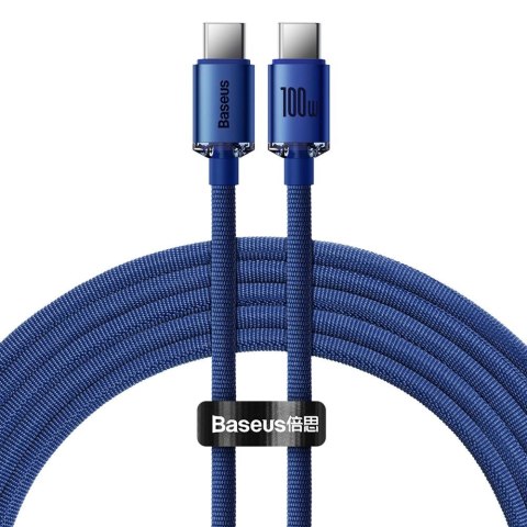 Baseus kabel Crystal Shine USB-C - USB-C 2,0 m 100W niebieski Baseus kabel Crystal Shine USB-C - USB-C 2,0 m 100W niebieski