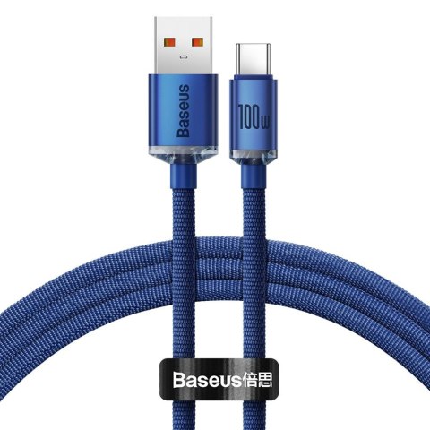Baseus kabel Crystal Shine USB - USB-C 1,2 m 100W niebieski Baseus kabel Crystal Shine USB - USB-C 1,2 m 100W niebieski