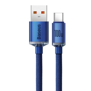 Baseus kabel Crystal Shine USB - USB-C 1,2 m 100W niebieski