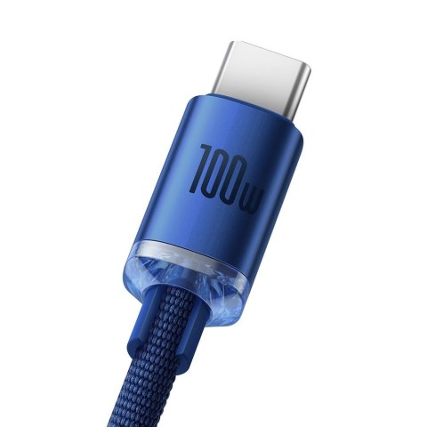 Baseus kabel Crystal Shine USB - USB-C 2,0 m 100W niebieski Baseus kabel Crystal Shine USB - USB-C 2,0 m 100W niebieski