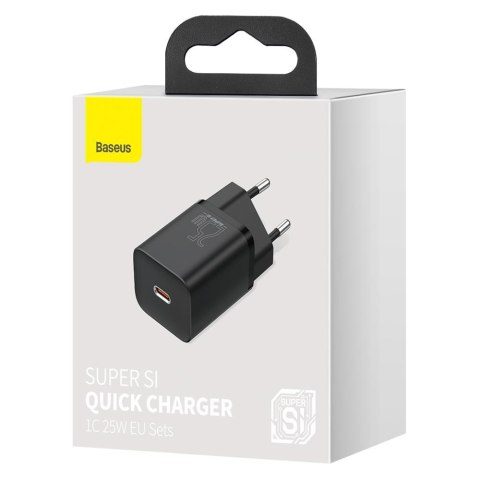 Baseus ładowarka sieciowa Super Si PD 25W 1x USB-C czarna Baseus ładowarka sieciowa Super Si PD 25W 1x USB-C czarna