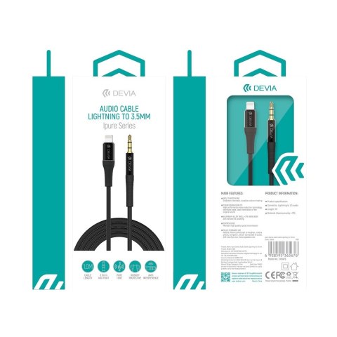 Devia kabel audio Ipure EC619 jack 3,5 mm - Lightning 1,0 m czarny