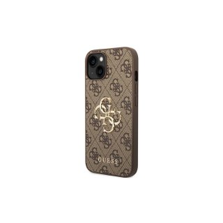 Guess nakładka do iPhone 14 6,1" GUHCP14S4GMGBR brązowa PU Leather 4G Big Metal Logo