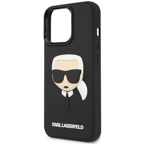 Etui Karl Lagerfeld 3D Rubber Karl's Head na iPhone 14 Pro - czarne Etui Karl Lagerfeld 3D Rubber Karl's Head na iPhone 14 Pro - czarne