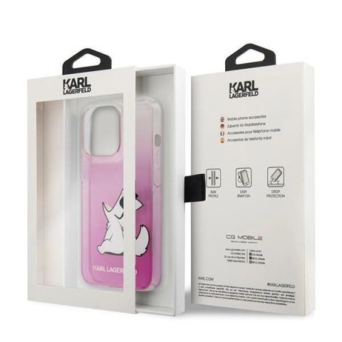 Etui Karl Lagerfeld Choupette Fun na iPhone 14 Pro 6,1" - różowe Etui Karl Lagerfeld Choupette Fun na iPhone 14 Pro 6,1" - różowe