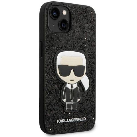 Etui Karl Lagerfeld Glitter Flakes Ikonik na iPhone 14 Plus - czarne Etui Karl Lagerfeld Glitter Flakes Ikonik na iPhone 14 Plus - czarne