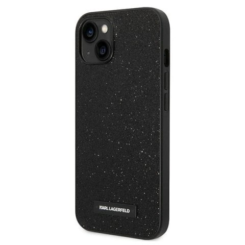 Etui Karl Lagerfeld Glitter Plaque Logo na iPhone 14 Plus - czarne Etui Karl Lagerfeld Glitter Plaque Logo na iPhone 14 Plus - czarne