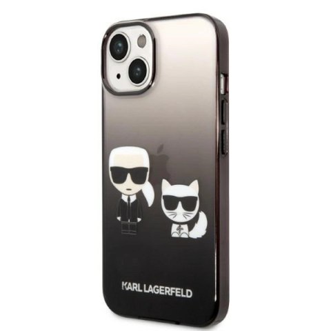 Etui Karl Lagerfeld Gradient Ikonik Karl&Choupette na iPhone 14 Plus - czarne Etui Karl Lagerfeld Gradient Ikonik Karl&Choupette na iPhone 14 Plus - czarne