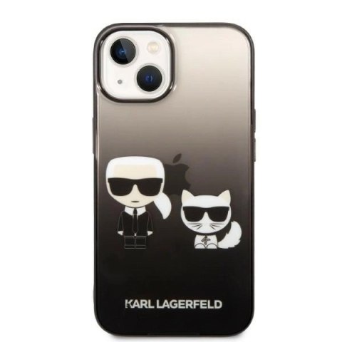 Etui Karl Lagerfeld Gradient Ikonik Karl&Choupette na iPhone 14 Plus - czarne Etui Karl Lagerfeld Gradient Ikonik Karl&Choupette na iPhone 14 Plus - czarne
