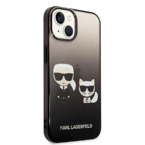 Etui Karl Lagerfeld Gradient Ikonik Karl&Choupette na iPhone 14 Plus - czarne Etui Karl Lagerfeld Gradient Ikonik Karl&Choupette na iPhone 14 Plus - czarne