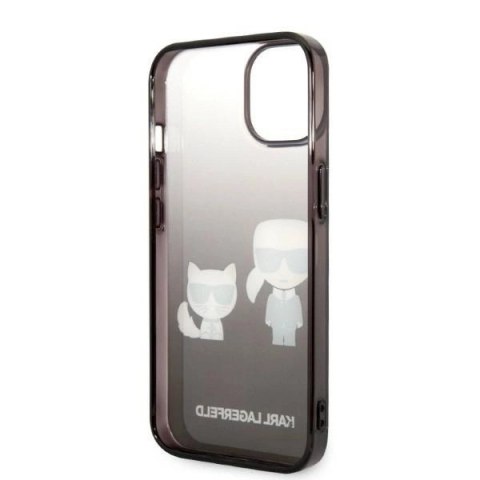 Etui Karl Lagerfeld Gradient Ikonik Karl&Choupette na iPhone 14 Plus - czarne Etui Karl Lagerfeld Gradient Ikonik Karl&Choupette na iPhone 14 Plus - czarne