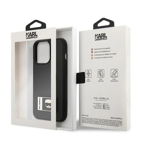 Etui Karl Lagerfeld Ikonik Patch na iPhone 13 Pro Max - czarne Etui Karl Lagerfeld Ikonik Patch na iPhone 13 Pro Max - czarne