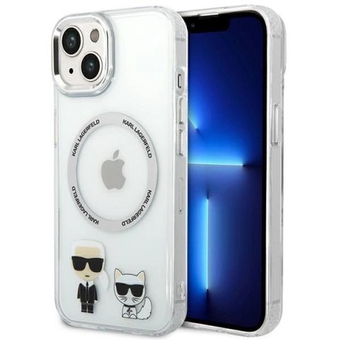 Etui Karl Lagerfeld Karl&Choupette Aluminium MagSafe na iPhone 14 Plus - przezroczyste Etui Karl Lagerfeld Karl&Choupette Aluminium MagSafe na iPhone 14 Plus - przezroczyste