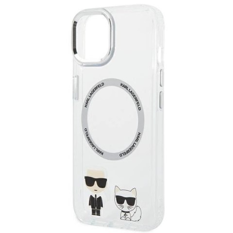 Etui Karl Lagerfeld Karl&Choupette Aluminium MagSafe na iPhone 14 Plus - przezroczyste Etui Karl Lagerfeld Karl&Choupette Aluminium MagSafe na iPhone 14 Plus - przezroczyste