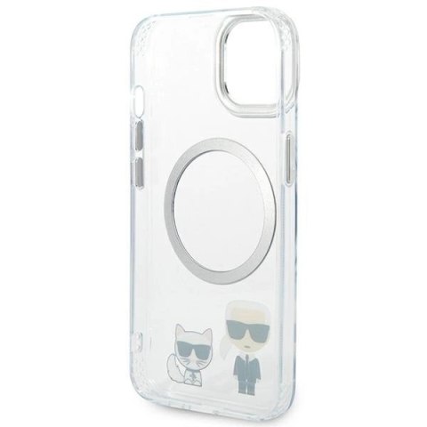 Etui Karl Lagerfeld Karl&Choupette Aluminium MagSafe na iPhone 14 Plus - przezroczyste Etui Karl Lagerfeld Karl&Choupette Aluminium MagSafe na iPhone 14 Plus - przezroczyste