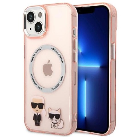 Etui Karl Lagerfeld Karl&Choupette Aluminium MagSafe na iPhone 14 Plus - różowe Etui Karl Lagerfeld Karl&Choupette Aluminium MagSafe na iPhone 14 Plus - różowe
