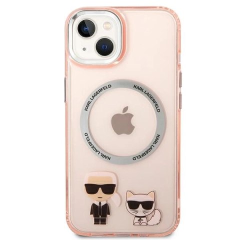 Etui Karl Lagerfeld Karl&Choupette Aluminium MagSafe na iPhone 14 Plus - różowe Etui Karl Lagerfeld Karl&Choupette Aluminium MagSafe na iPhone 14 Plus - różowe
