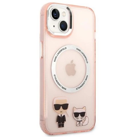 Etui Karl Lagerfeld Karl&Choupette Aluminium MagSafe na iPhone 14 Plus - różowe Etui Karl Lagerfeld Karl&Choupette Aluminium MagSafe na iPhone 14 Plus - różowe