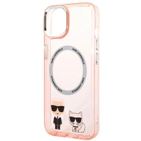 Etui Karl Lagerfeld Karl&Choupette Aluminium MagSafe na iPhone 14 Plus - różowe Etui Karl Lagerfeld Karl&Choupette Aluminium MagSafe na iPhone 14 Plus - różowe